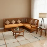 Anakombu Teak Corner Sofa Set 2+2+1 for elegant and cozy living spaces