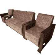 Contemporary Diagonal Teak Sofa Set 3+1+1 for living room