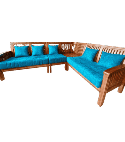 Kambi Teak Corner Sofa Set 2+2+1 for living room