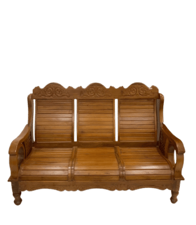 Kathalan Bare Teak Sofa 3 Seater