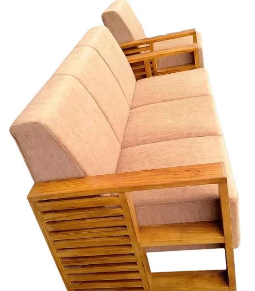 Mixed Slat Square Teak Sofa Set 3+1 perfect for modern homes