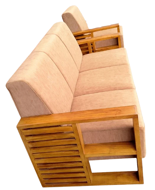 Mixed Slat Square Teak Sofa Set 3+1 perfect for modern homes