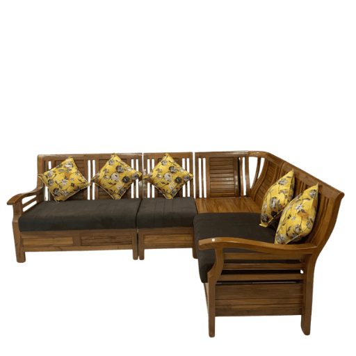 Shutter Teak Corner Sofa Set 2+2+1