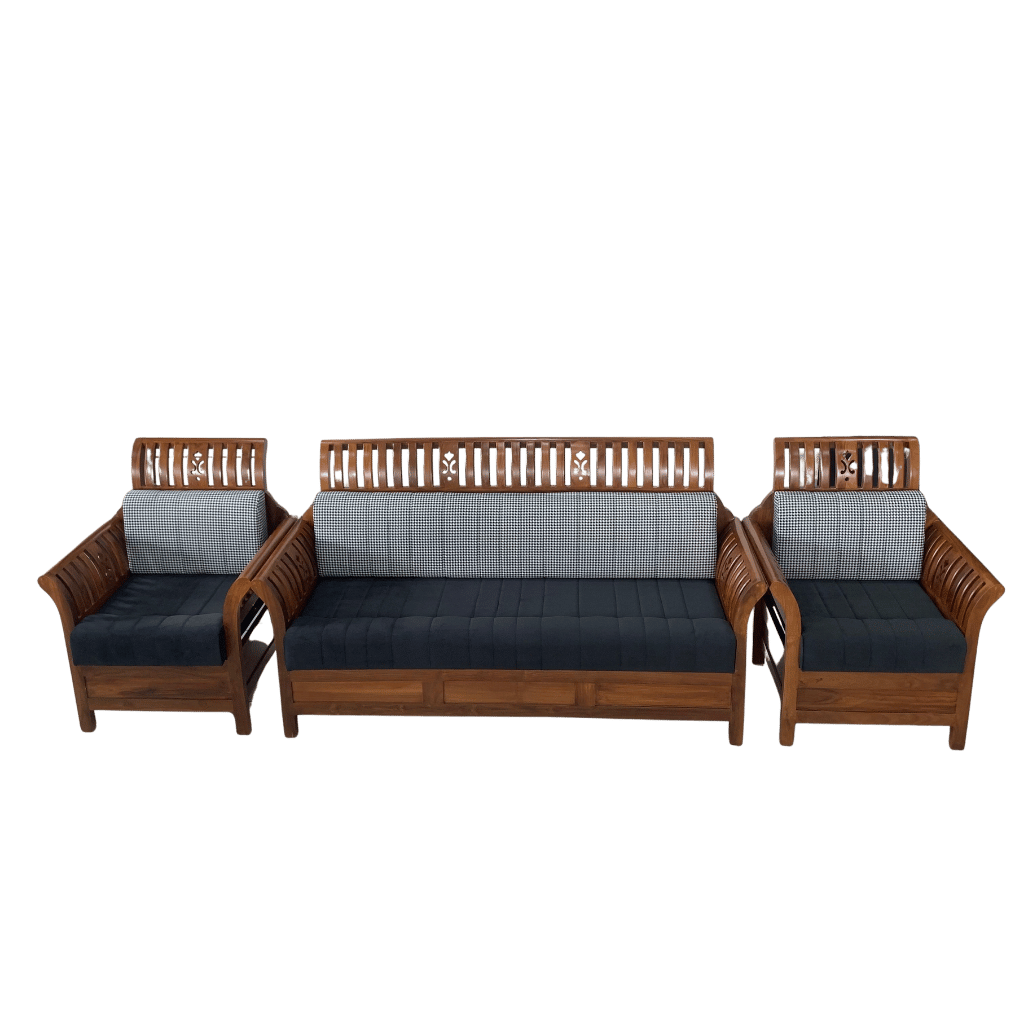 Premium Orchid Teak Sofa Set 3+1+1 for comfortable family living rooms