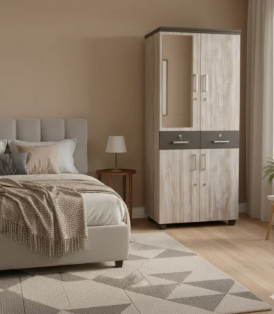 2 Door Particle Board Almirah suitable for organized home living