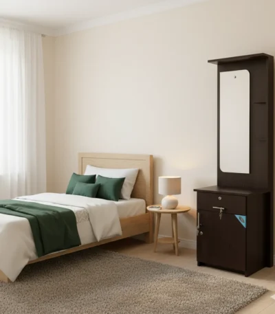 2 Tier Particle Board Dressing Table combines functionality with modern design