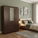3 Door Particle Board Almirah enhances bedroom décor with a contemporary look