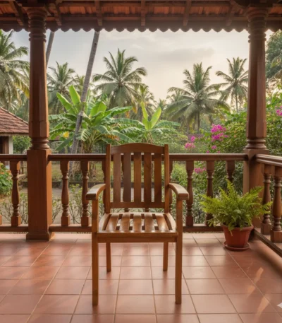 Heritage Teak Sitout Chair crafted from solid teak for long-lasting outdoor comfort