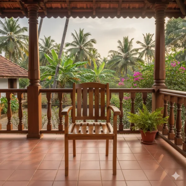 Heritage Teak Sitout Chair crafted from solid teak for long-lasting outdoor comfort