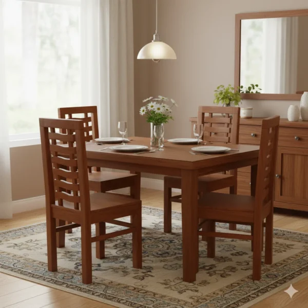 Curvy Acacia Palaka Dining Chair for Kerala-style homes and heritage interiors