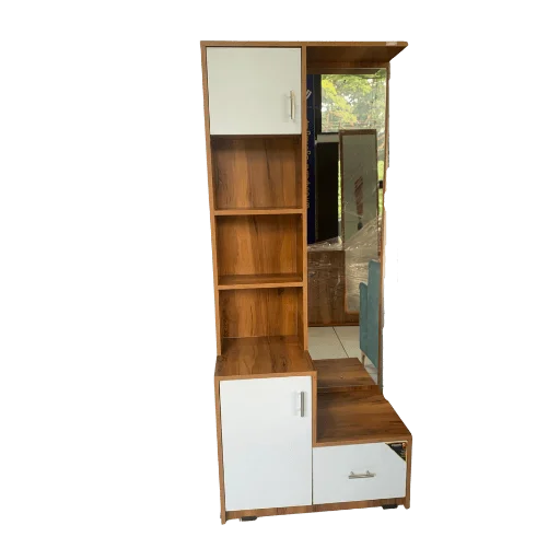 Multi Storage Particle Board Dressing Table opens up your room while keeping essentials organized.