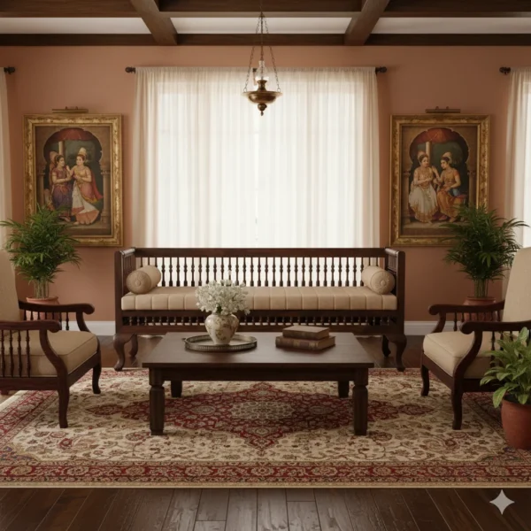 Craddle Style Teak Bench 3 seater