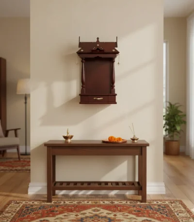 6 Bell Open Ambalam space-saving temple design for modern Hindu homes