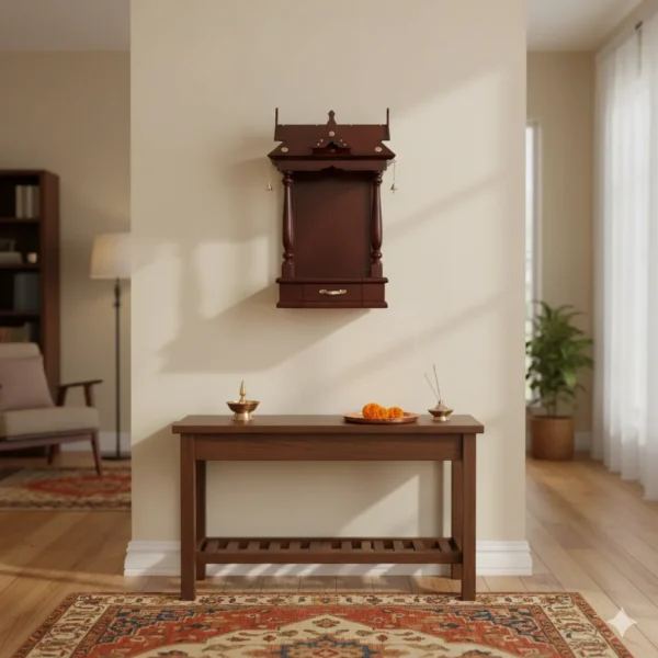 6 Bell Open Ambalam space-saving temple design for modern Hindu homes