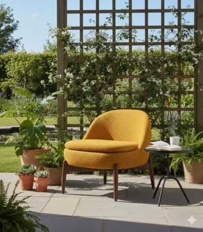 Solea Full Cover Sitout Chair enhances outdoor seating with comfort and style