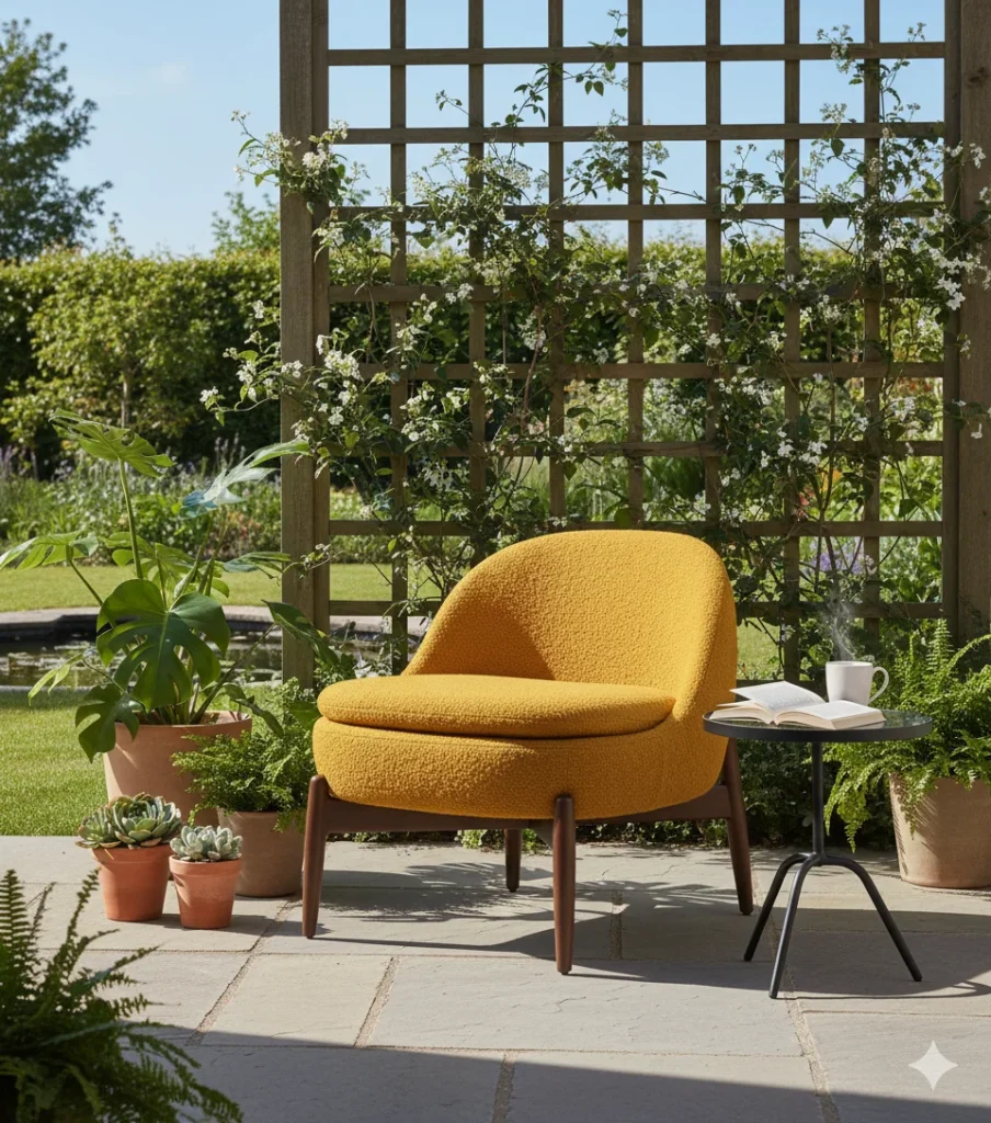 Solea Full Cover Sitout Chair enhances outdoor seating with comfort and style