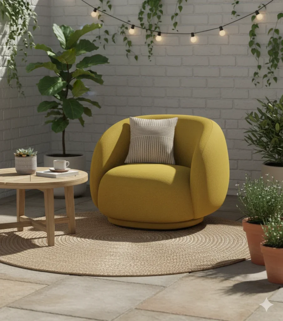 Cocoon Full Cover Sitout Chair with full cover cushioning for relaxed outdoor comfort