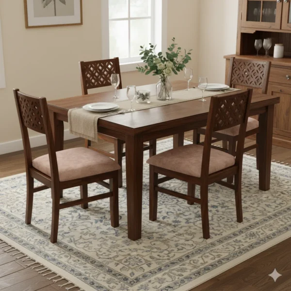 Durable CNC Cutting Teak Cushion Dining Chair suitable for everyday dining use