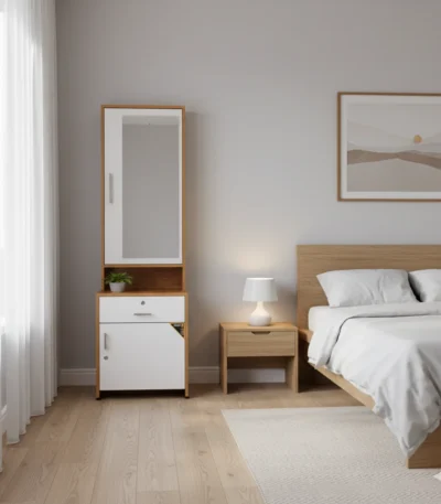 Compact White Particle Board Dressing Table perfect for everyday dressing and styling needs