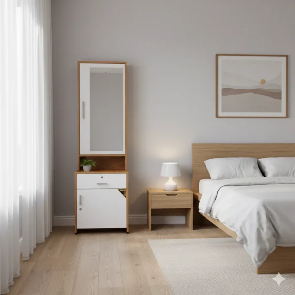 Compact White Particle Board Dressing Table perfect for everyday dressing and styling needs