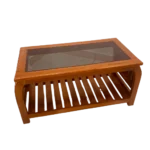 Orchid Teak Glass Teapoy