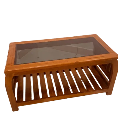 Orchid Teak Glass Teapoy