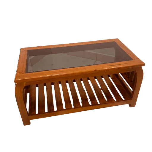 Orchid Teak Glass Teapoy