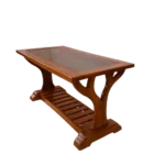 Tree Teak Glass Teapoy