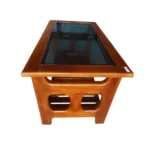 Two Circle Teak Glass Teapoy for living space