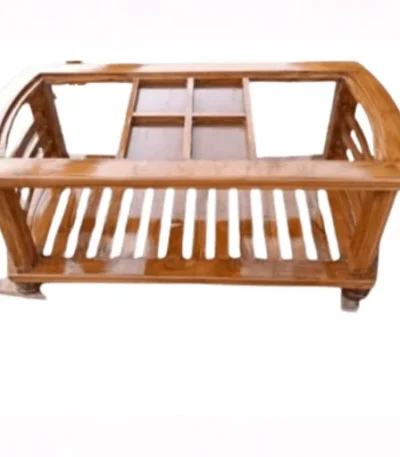 Four Squares Teak Glass Teapoy for drawing room