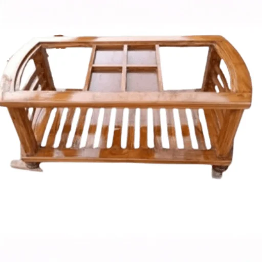 Four Squares Teak Glass Teapoy for drawing room