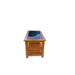 Kabali teak glass teapoy table, sturdy wooden living room center table furniture