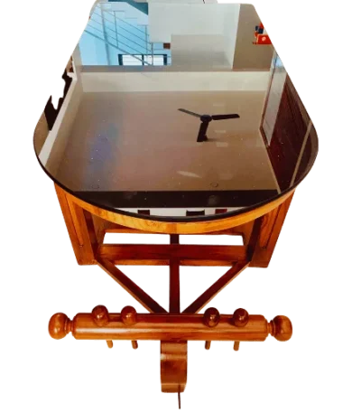 Kalavandi Teak Glass Teapoy for stylish living room spaces