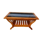 Ruler Teak Glass Teapoy for drawing rooms