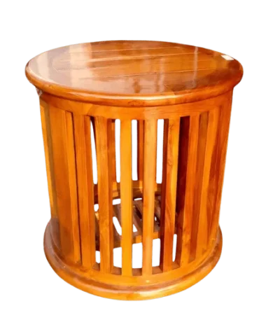 Small Round Teak Palaka Teapoy
