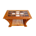 Squares Teak Glass Teapoy for modern and traditional interiors