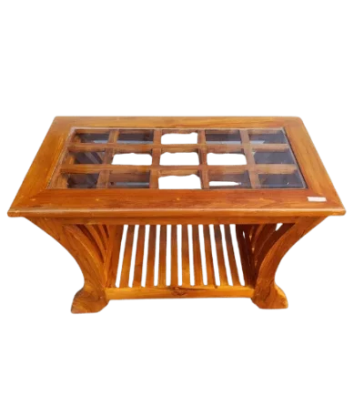Squares Teak Glass Teapoy for modern and traditional interiors