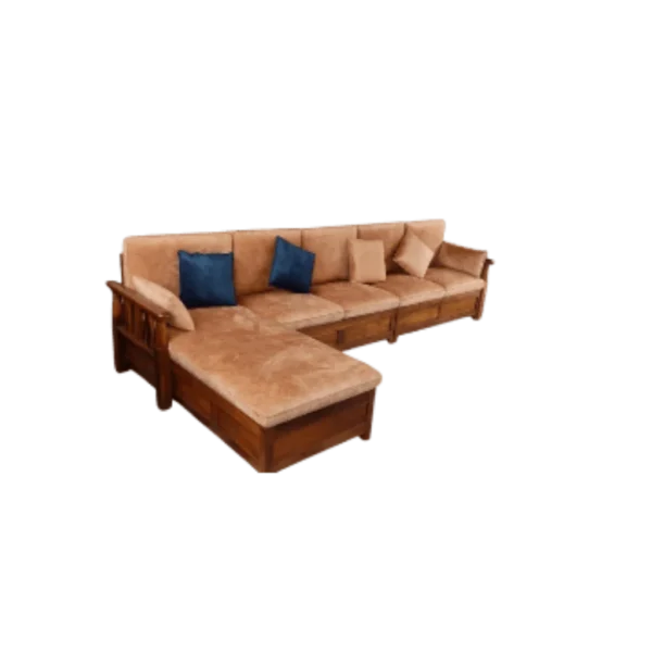 TimberLoom Teak Corner Sofa Set 4+Diwan