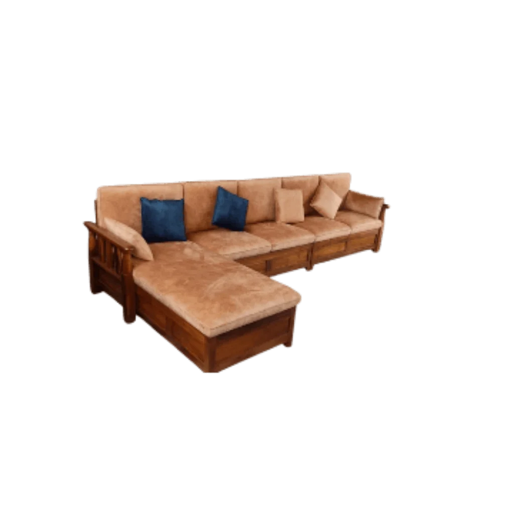 TimberLoom Teak Corner Sofa Set 4+Diwan