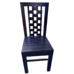 Biscuit Katta Acacia Palaka Black Stain Dining Chair with classic palaka seating style