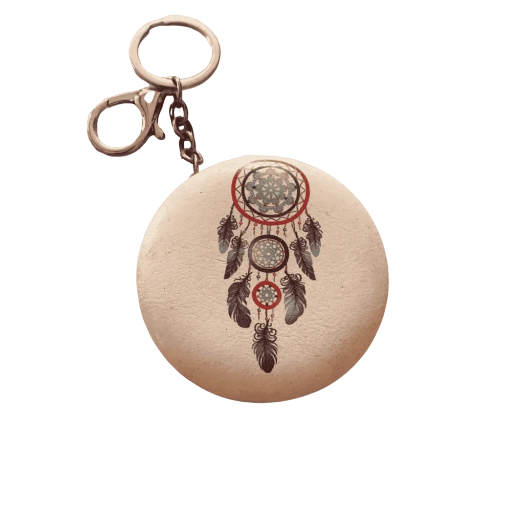 Round with Key Chain Travel Mirror with round design for convenient personal care