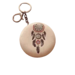 Round with Key Chain Travel Mirror with round design for convenient personal care