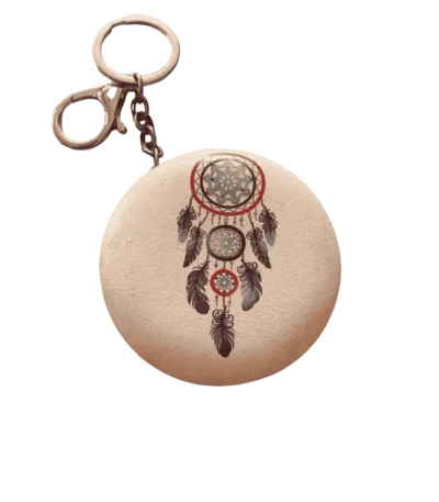 Round with Key Chain Travel Mirror with round design for convenient personal care