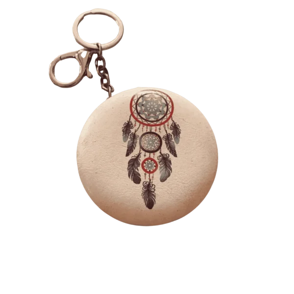 Round with Key Chain Travel Mirror with round design for convenient personal care