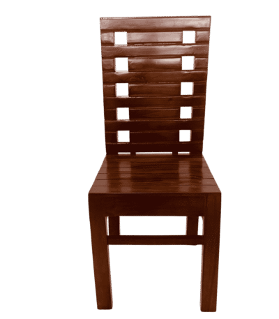 Traditional Two Side Holes Acacia Palaka Dining Chair with dual side hole palaka seating design