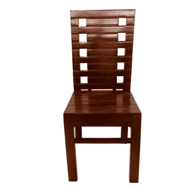 Traditional Two Side Holes Acacia Palaka Dining Chair with dual side hole palaka seating design