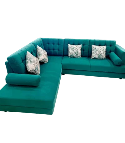 SquareGrid Full Cover Corner Sofa Set 2+Diwan for modern and stylish living room seating