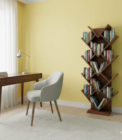 Diamond MDF Book Shelf for storing books, files, and décor pieces