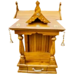 2 Bell Open Ambalam elegant wooden temple with 2 melodious bells for home pooja room
