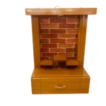 3 Tier MDF Small Roopakoodu perfect for holding candles, holy books, or prayer accessories